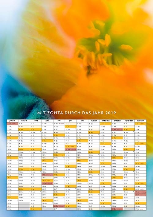 ZONTA Kalender 2019 Vorderseite